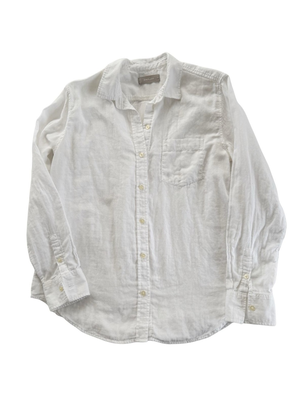 Everlane Cotton Gauzy Relaxed Button Up White Airy Classic